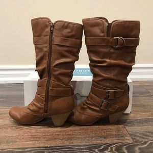 Call It Spring Brown Heeled Boots